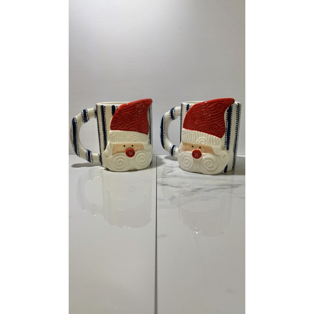 Set 2 Mud Pie Santa Mugs